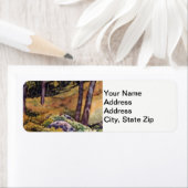 Étiquette Paysages de campagne et champ pittoresque de bois  (En situation)