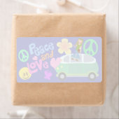 Étiquette Peace and Love fun Super Sixties Style (En situation)