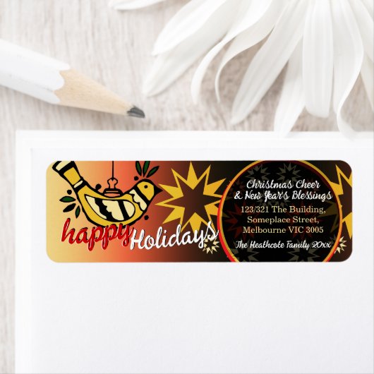 Étiquette Peace Holidays Stars Greetings (En situation)