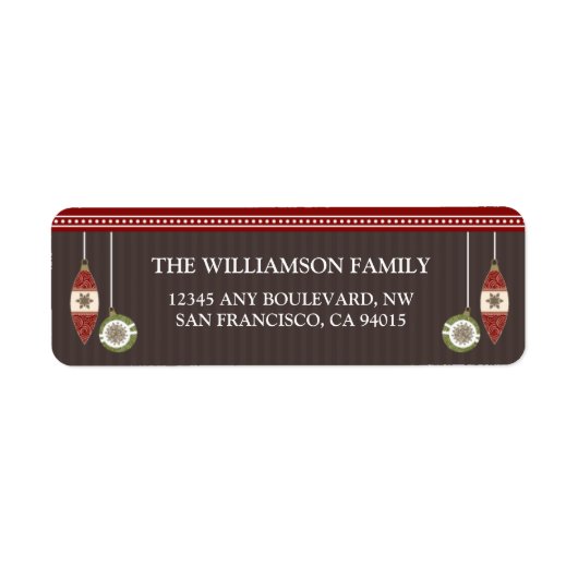 Étiquette Peace Joy & Happiness Return Adresse (rouge) (Devant)