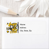 Étiquette Peace Love Cure 2 Cancer de l'enfance (En situation)