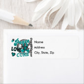 Étiquette Peace Love Cure 2 Cancer de l'ovaire (En situation)