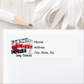 Étiquette Peace Love Cure Cancer du Poumon (En situation)