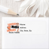 Étiquette Peace Love Cure Cancer utérin (En situation)