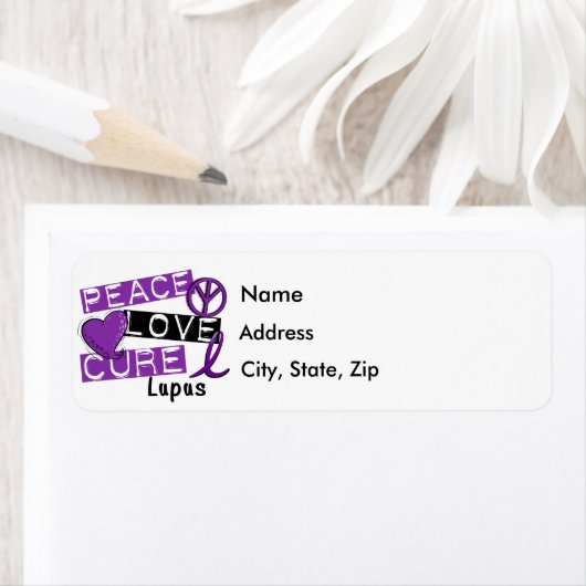 Étiquette Peace Love Cure Lupus (En situation)
