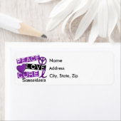 Étiquette Peace Love Cure Sarcoidosis (En situation)