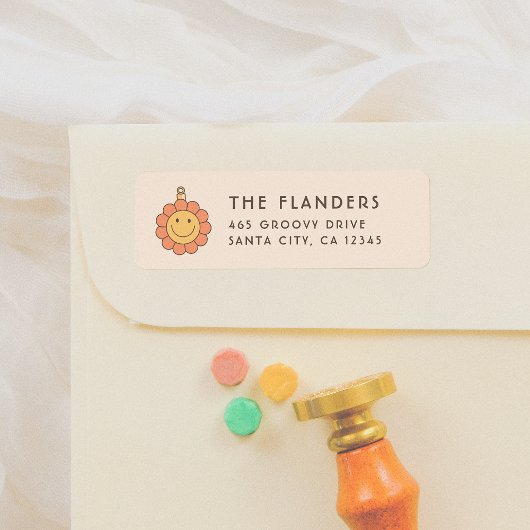 Étiquette Peace & Love Daisy Retro Noël Super