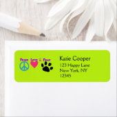 Étiquette Peace Love & Paws (En situation)