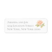 Étiquette Peach Roses Garden Wedding Return Address Labels (Devant)
