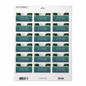 Étiquette Peacock avec Drapery Gold Silver (Feuille entière)