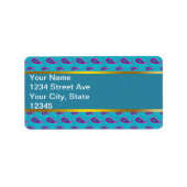 Étiquette Peacock Blue Paisley (Devant)