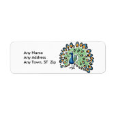 Étiquette Peacock de dessin coloré (Devant)