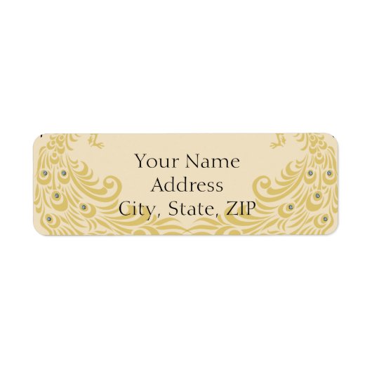 Étiquette Peacock Elegance Anniversaire Adresse de retour (Devant)