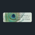 Étiquette Peacock Feather Boho Chic Watercolor Invitation<br><div class="desc">Peacock Feather Boho Chic Watercolor Invitation Étiquettes. Customisez avec tout texte. Éléments correspondants disponibles.</div>