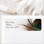 Étiquette Peacock Feather Glamour Adresse de retour (En situation)