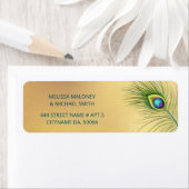 Étiquette Peacock Feather Gold |  Wedding (En situation)