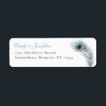 Étiquette Peacock Feather Newlyweds Return Adresse Mariage<br><div class="desc">Peacock Feather Newlyweds Return Adresse Mariage. La plume est à droite dans les tons turquoise et vos noms et adresse à gauche. Le texte peut être facilement personnalisé.</div>