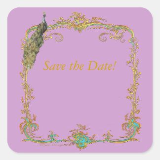 Étiquette Peacock & Gold Filigree