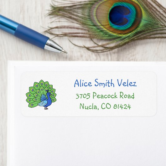 Étiquette Peacock Return Address Labels