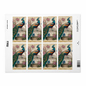 Étiquette Peacock vintage sur Bird Cage Victorian (Feuille entière)