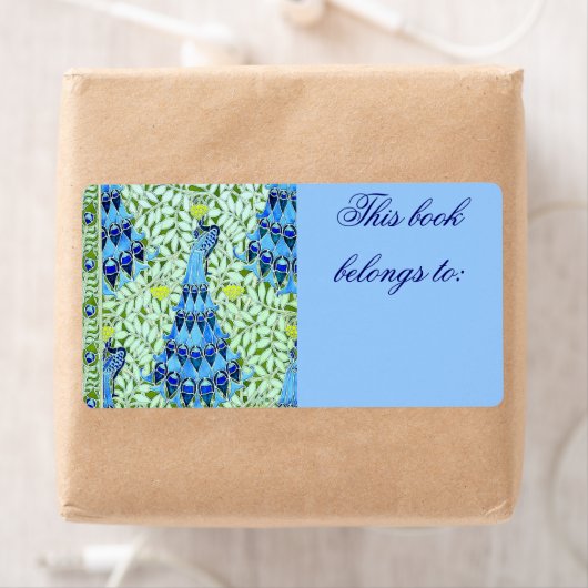 Étiquette Peacocks Art Nouveau (En situation)