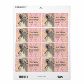 Étiquette PEACOCKS, ROSE BLANC FLEURS SAKURA Japonais Floral (Feuille entière)