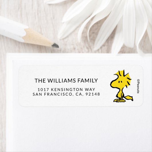 Étiquette Peanuts | Snoopy's Friend Woodstock (En situation)