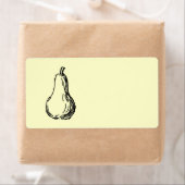 Étiquette Pear Sketch. Illustration de ligne en noir. (En situation)