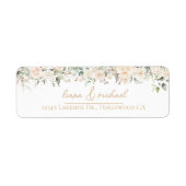 Étiquette Pearl Blush Floral Mariage nom de frontière ID989 (Devant)