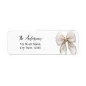Étiquette Pearl Bow White Return Address Label (Devant)