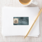 Étiquette Pearl Christmas Tree Return Address - Silver (En situation)