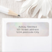 Étiquette Pearl nacre typographie noir retour rose (En situation)