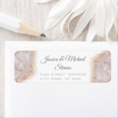 Étiquette Pearl rose or marbre agate calligraphie (En situation)