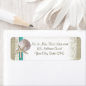 Étiquette Pearl, Starfish et Dollar de sable sur Lace (En situation)