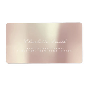 Étiquette Pearly Champaiment Rose Rose Or Blush ADRESSE