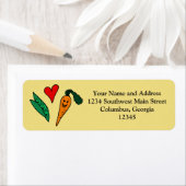 Étiquette Peas Lots Carottes, Vert et Orange Design (En situation)