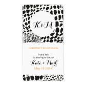 Étiquette Peau animale en noir et blanc (Devant)