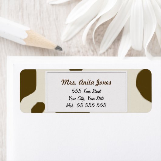 Étiquette Peau de vache Brown (En situation)