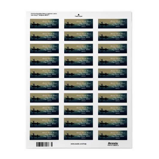 ÉTIQUETTE PÊCHE (Feuille entière)