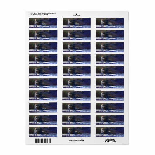 Étiquette Pêche à la mouche (Feuille entière)