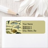 Étiquette Pêche scientifique vintage (En situation)