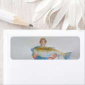 Étiquette Pêcheur peinture d'aquarelle cadeau de pêche pour  (En situation)