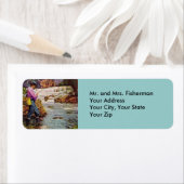 Étiquette Pêcheur vintage de truite (En situation)