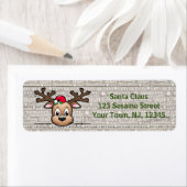 Étiquette Peek-a-Boo Christmas Deer Return Adresse Label (En situation)