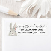 Étiquette Peeking Bunny Easter Spring Calligraphie Adresse (En situation)