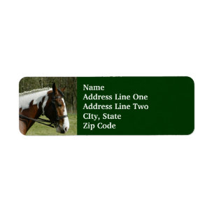 Étiquette Peindre le profil du cheval, avec Bridle Green Pas