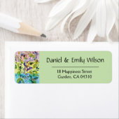 Étiquette Peint à la main Elegant Feminine Eyes Feuilles col (En situation)