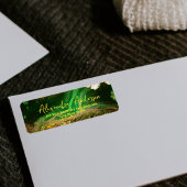 Étiquette Peinture à fluide Abstrait Faux Or Métallic Foil V