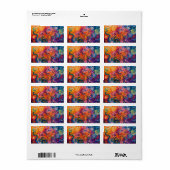 Étiquette Peinture à l'huile de tourbillons psychédélique (Feuille entière)