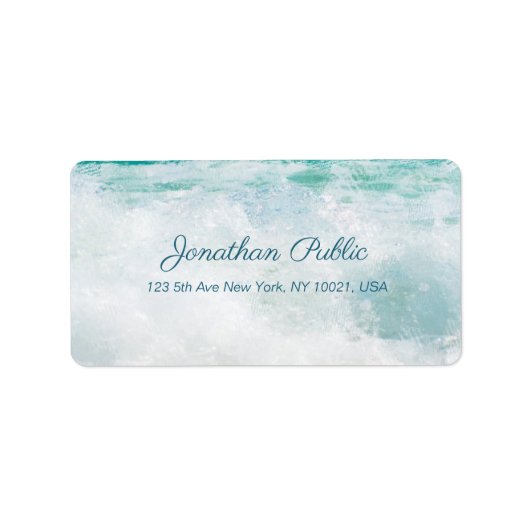 Étiquette Peinture à l'huile Waves Script manuscrit Texte él (Devant)